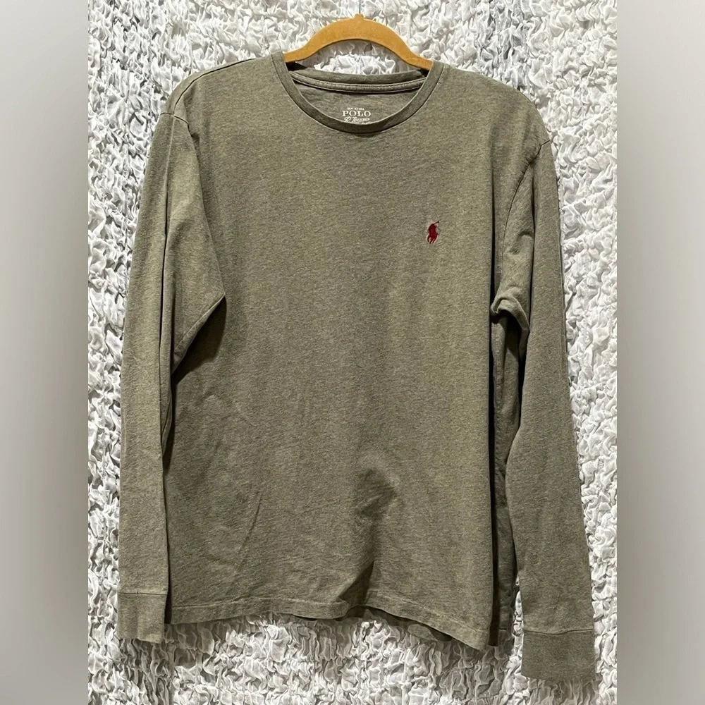 Polo Ralph Lauren OLIVE GREEN CREWNECK Cotton TEE Shirt, MEN SIZE S